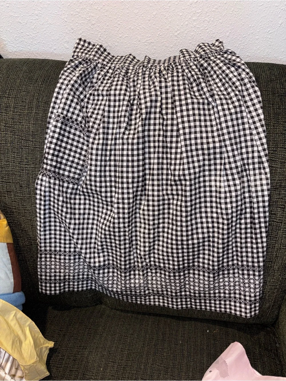 Gorgeous handcrafted vintage checkered aprons lot of 3